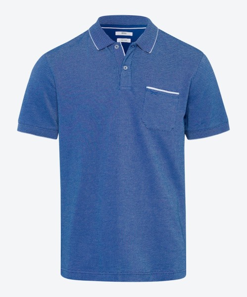 BRAX Polo-Shirt blau mit Brusttasche