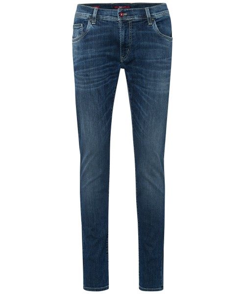 Pioneer Jeans RYAN slim fit MEGAFLEX blue used + Ledergürtel GRATIS