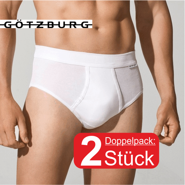Götzburg Slip 2er Pack weiß feinripp